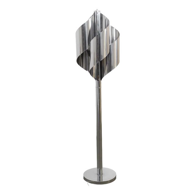Space Age Chrome Floor Lamp, 1970s For Sale