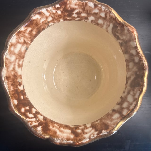 Beautiful antique / vintage American Art Pottery •Spongeware JARDINIERE planter, •dating back to circa 1900. This stunning...