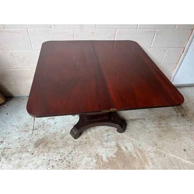 Brown 19th Century American Empire Mahogany Parlor / Game Table With Flip Top For Sale - Image 8 of 12