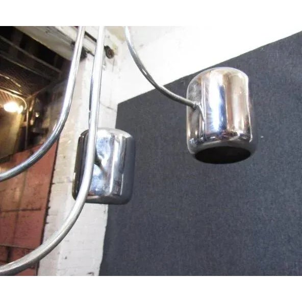 Chrome Mid-Century Hanging Chrome Metal Lamp For Sale - Image 8 of 9