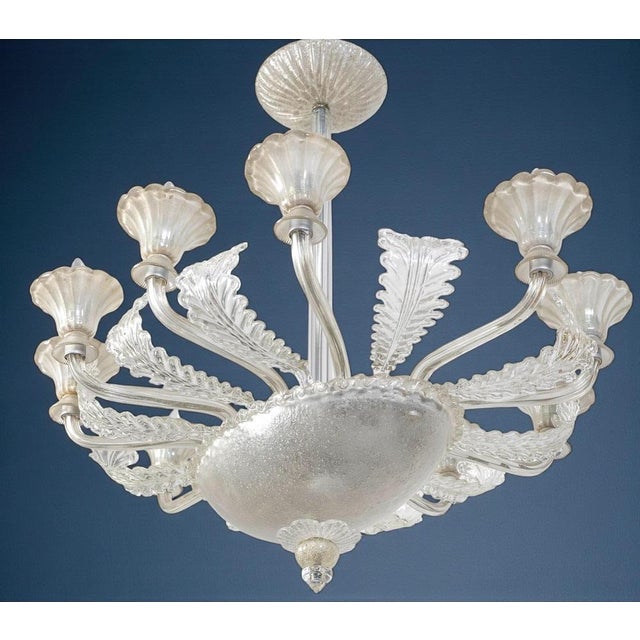 1940s Art Deco Oval Murano Glass Chandelier from Barovier, 1940s For Sale - Image 5 of 11