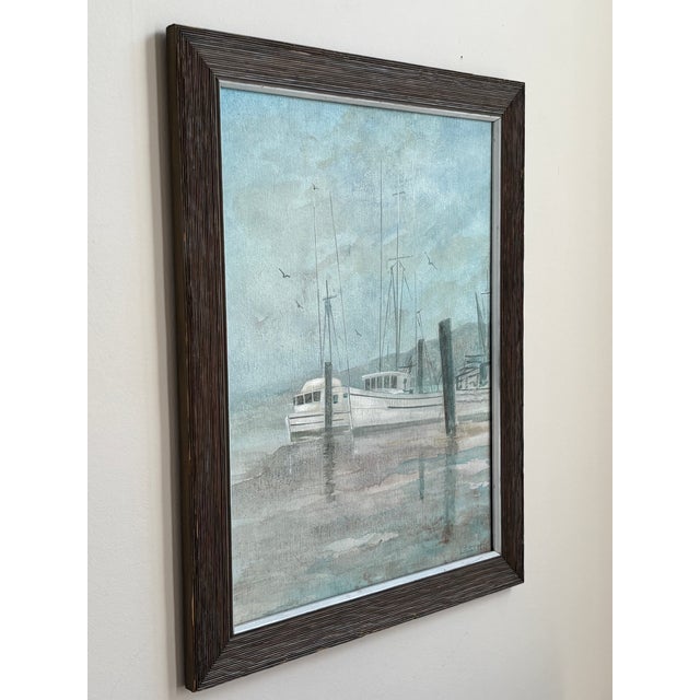 20th Century Impressionist Harbor Scene, Framed For Sale - Image 12 of 16