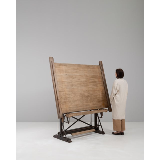 20th Century Belgian Industrial Drawing Table For Sale In Greensboro - Image 6 of 18