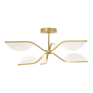 Visual Comfort Modern Belterra 30 Flushmount and Chandelier LED Natural Brass For Sale