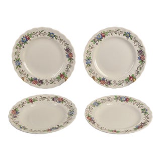 Vintage Spode Copeland England Felicity Floral Pattern 4 Dessert Plates #1 - Set of 4 For Sale