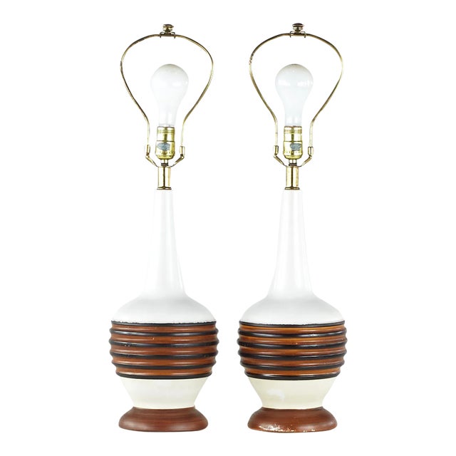 Mid Century Table Lamps - Pair For Sale