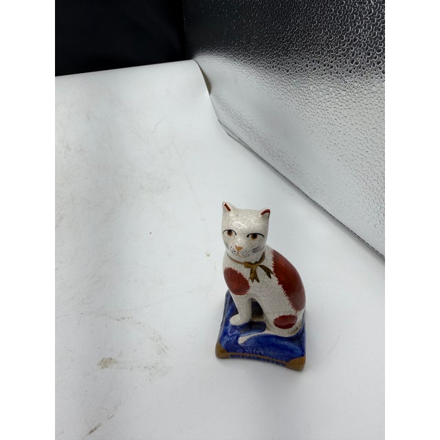 Pair of Rare Ceramic Small Cat Figurines For Sale In Nashville - Image 6 of 8
