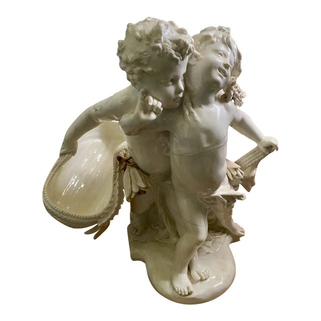 Early 19th Century Antique Sevres Vieux Paris Putti Statue For Sale