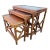 Vintage Bamboo and Walnut Nesting Tables/Set of Three. For Sale
