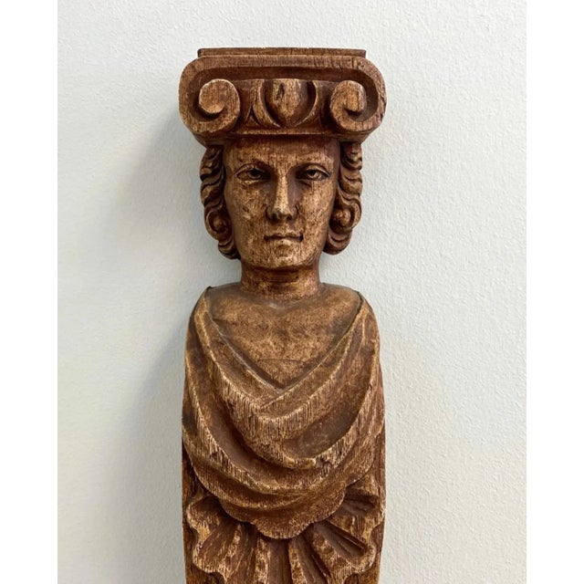 Vintage Roman Figural Wall Sculpture or Bracket, a Pair For Sale - Image 4 of 9