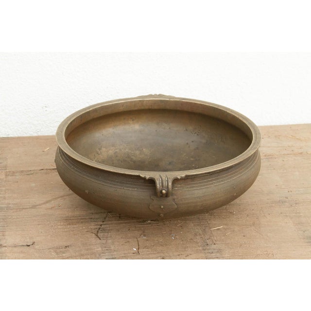 Traditional Antique Traditional Kerala Handled Urli Vessel For Sale - Image 3 of 9