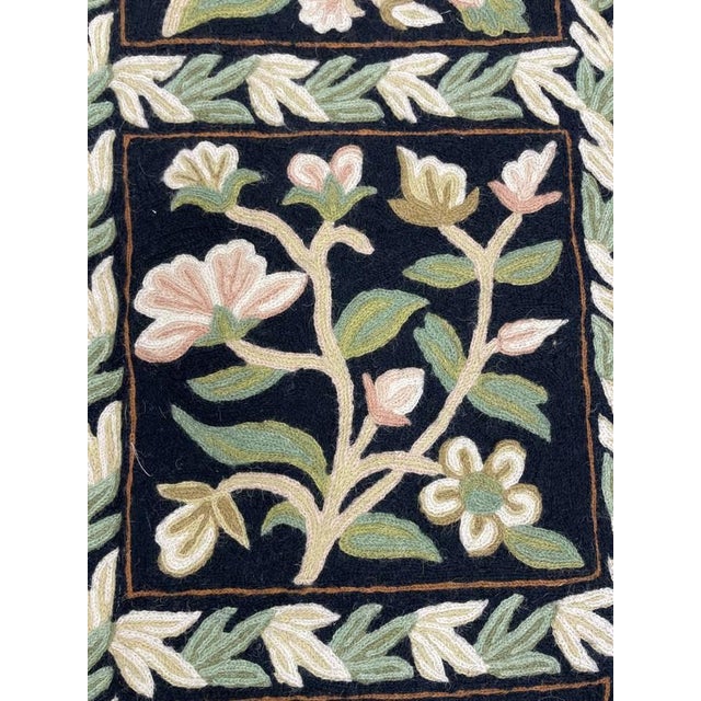 American Folk Art Hand Sewn Canvas Backed Rug / Tapestry, Floral Pattern #2 (Larger) For Sale - Image 18 of 18