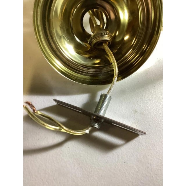 Vintage Brass & Glass Starburst Chandelier 16" Hanging Ceiling Light Fixture For Sale - Image 11 of 13