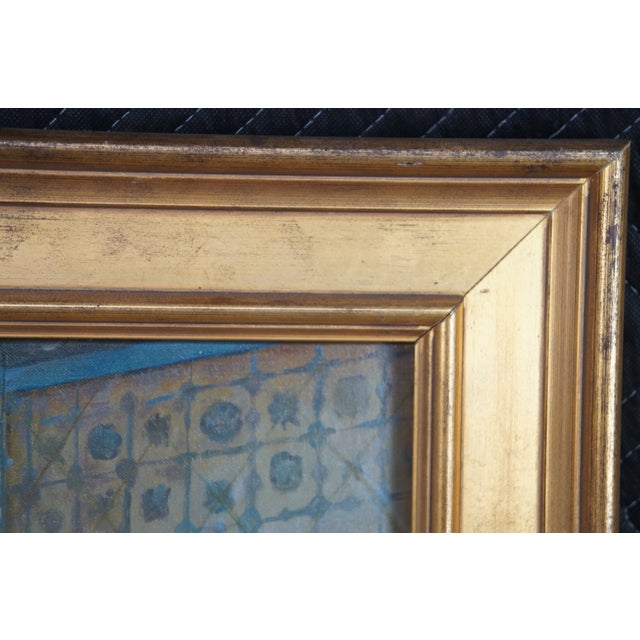 Late 20th Century Dreaminess After Dorofield Hardy Orientalist Ottoman Style Oil Painting Framed For Sale - Image 9 of 13