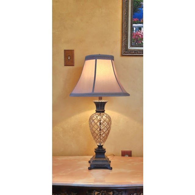 Uttermost Mid-Century Modern Style Bronze Crystal and Bronze Pineapple Table Lamp For Sale - Image 11 of 13