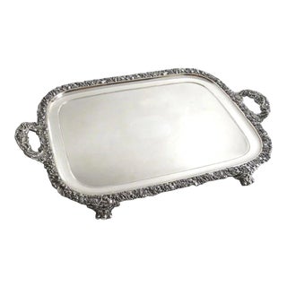 English Old Sheffield Fused Plate Tray Footed c 1810 For Sale
