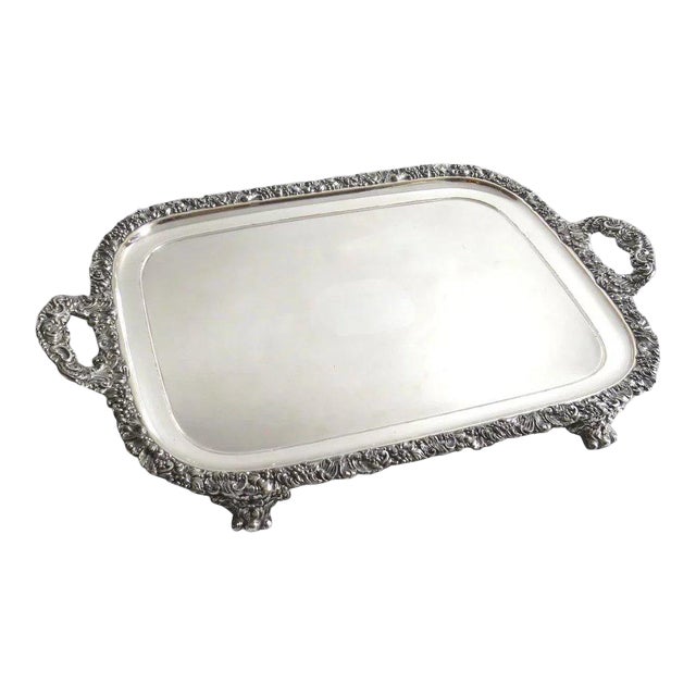 English Old Sheffield Fused Plate Tray Footed c 1810 For Sale