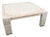 Postmodern Beige and Pink Tessellated Stone Coffee Table With Brass Inlay For Sale