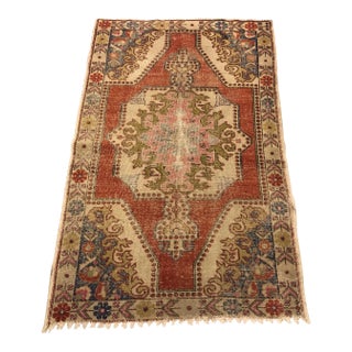 Oushak Handmade Vintage Wool Rug - 4′7″ × 7′2″ For Sale