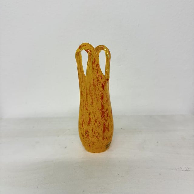 Orange Bathing Suit Vase by Kjell Engman for Kosta Boda, Sweden, 1980s For Sale - Image 8 of 18