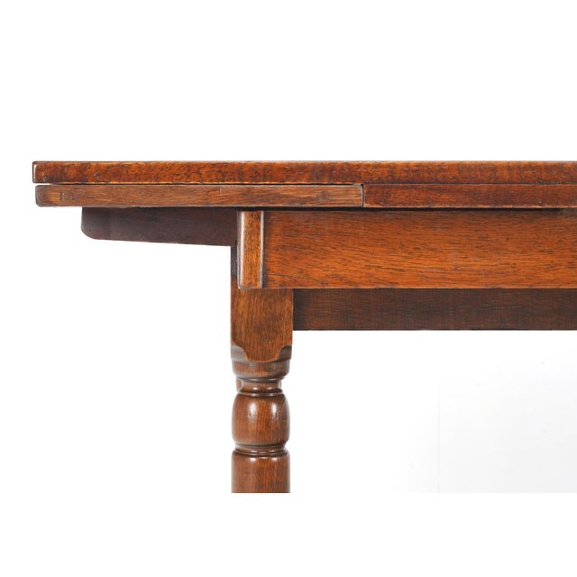 Brown Vintage Rectangular Oak Dining Table For Sale - Image 8 of 16