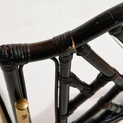 Brown Metal and Bamboo Chairs, 1970s, Set of 6 For Sale - Image 8 of 18