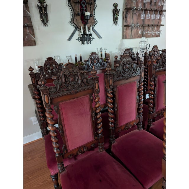 Early 1900s Set of 6 Renaissance Dining Chairs For Sale - Image 10 of 12