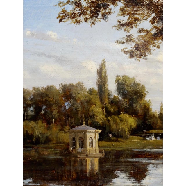 19th Century Attributed to Richard Parkes Bonington -Women W/Parasols at the Park-Oil Painting-C.1820 For Sale - Image 5 of 9