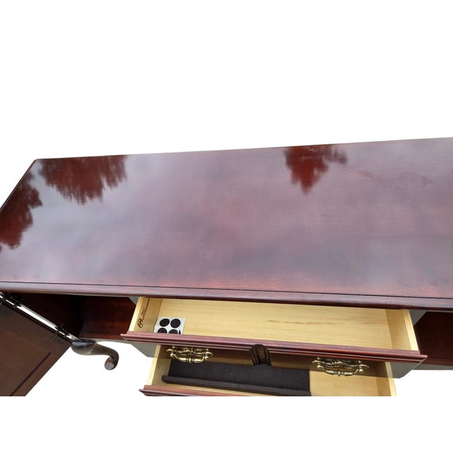 1990s Thomasville Collectors Cherry Queen Ann Server Sideboard Buffet Console Bar For Sale - Image 13 of 14