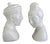 Mid-Century James Mont Style Chinoiserie Blanc De Chine Style Ceramic Busts - A Pair For Sale