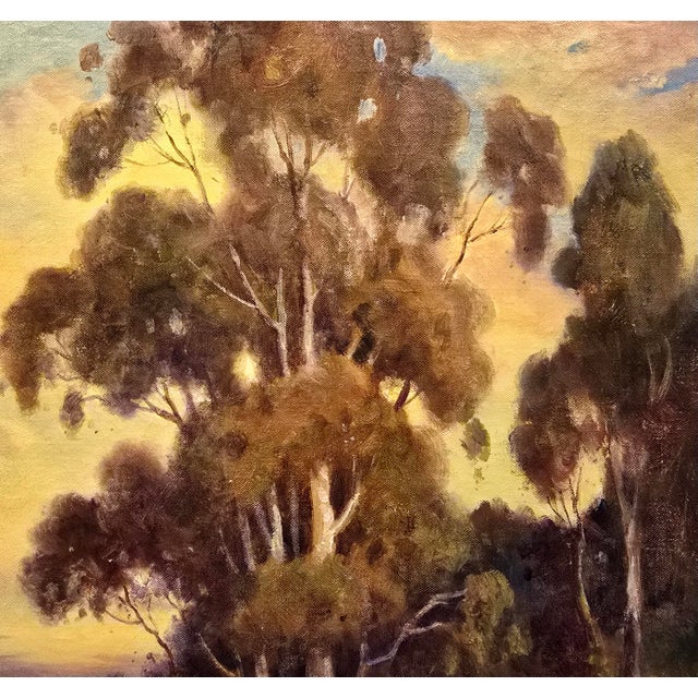 Alexis Matthew Podchernikoff "Picnic by the Pond" Santa Barbara Sunset - Monumental 1920s Oil Painting For Sale - Image 10 of 13
