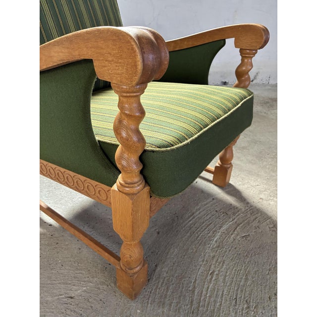 Forest Green Danish Lounge Chair in style of Kjærnulf, 1960s For Sale - Image 8 of 12