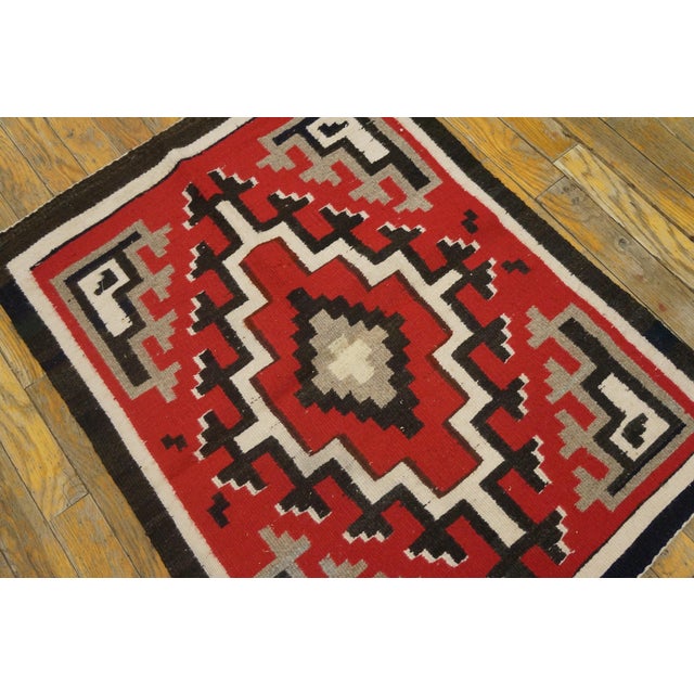 Mid 20th Century American Navajo Rug ( 2'2" x 2'10" - 66 x 86 ) Antique Navajo American Coral 1940s Rug, Circa Date:...