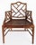Chinese Chinese Chippendale Style Faux Bamboo Armchair, Caned Seat, Loose Seat Cushion For Sale - Image 3 of 13