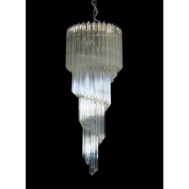 Murano Chandelier with 86 Transparent Prism Quadriedri, 1990s For Sale - Image 9 of 13