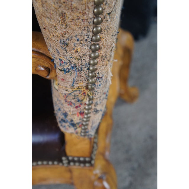 8 Thomasville Italian Hills of Tuscany Bibbiano Leather Nailhead Dining Chairs For Sale - Image 10 of 13