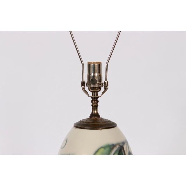 Joseph Frances von Tury Hand Coloured Floral Porcelain Table Lamp, circa 1950 For Sale - Image 6 of 11