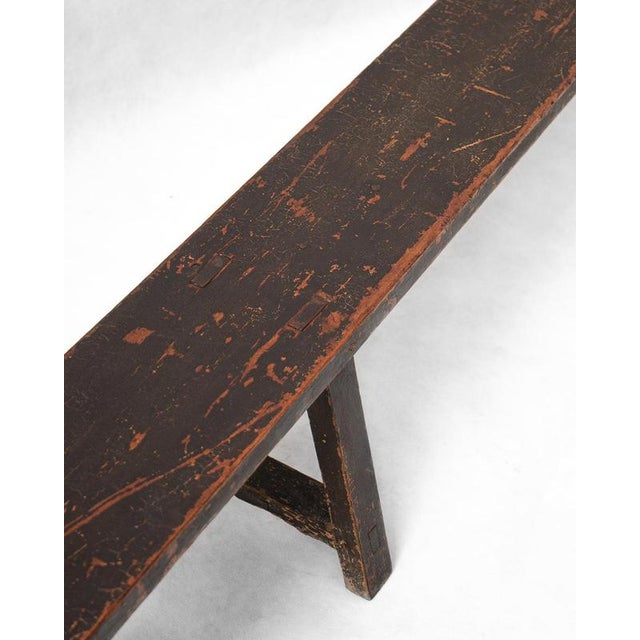Antique French Provincial Wooden Bench For Sale - Image 6 of 9