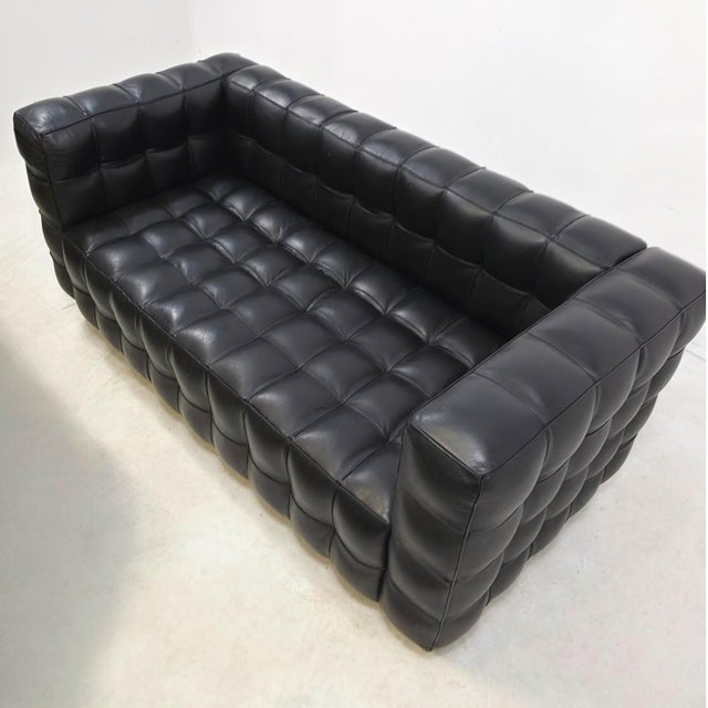 Animal Skin Kubus 2-Seater Sofas in Leather attributed to Josef Hoffmann for Wittmann, 1980s, Set of 2 For Sale - Image 7 of 12