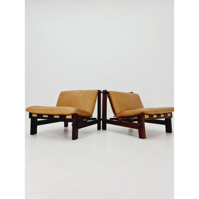 Mid-Century Modern Lounge Chair in Leather and Wood by Carl Straub, 1960s For Sale - Image 5 of 17