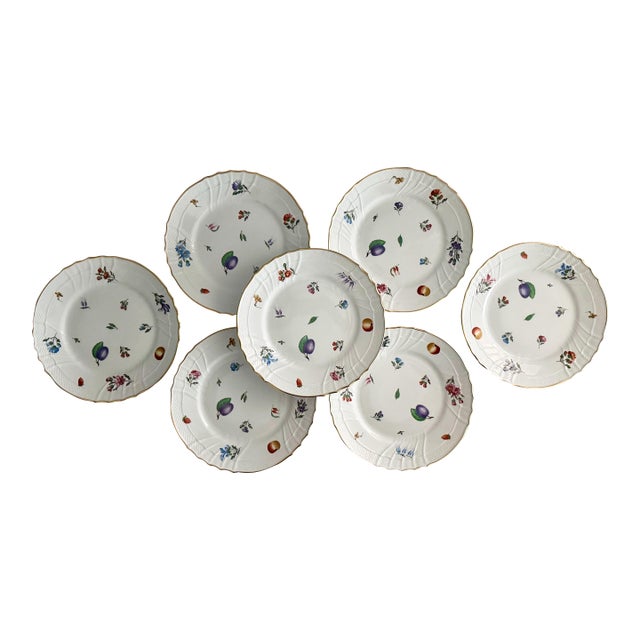 Richard Ginori Hand-Painted Luncheon Plates- Set of 7 For Sale