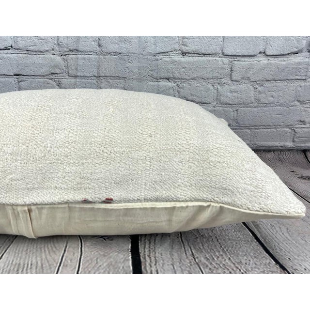 16 x 24 Hemp Pillow Turkish Cushion Natural White Pillow Cushion Cover For Sale - Image 4 of 4
