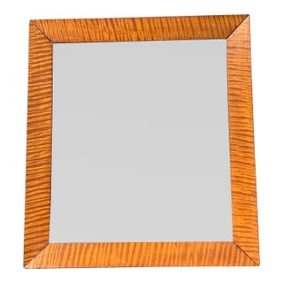 Original 19th C. American Figured Tiger Maple Wall Mirror For Sale