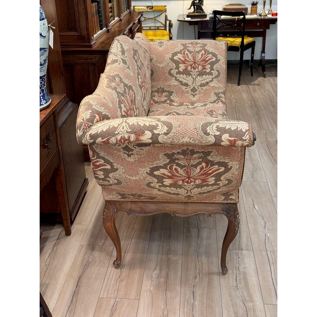 19th Century Italian Walnut Settee With Scrolled Arms For Sale - Image 10 of 17
