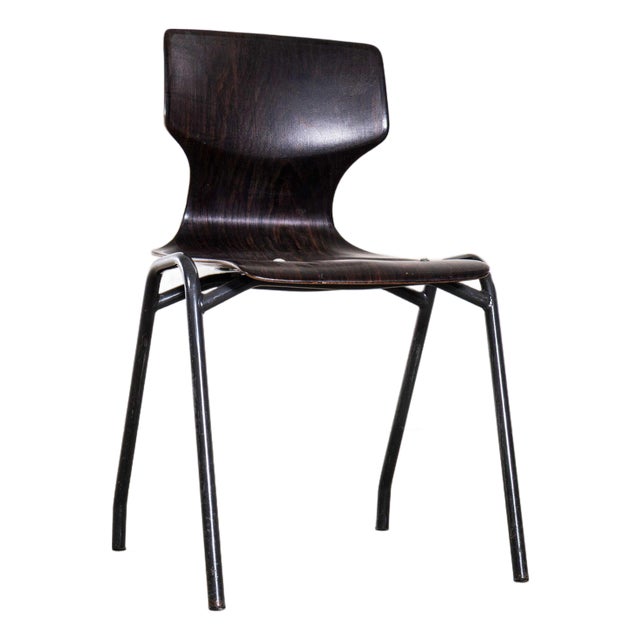 Laminated Ebonised Gun Metal Dining Chairs, 1960s For Sale