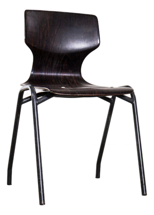Laminated Ebonised Gun Metal Dining Chairs, 1960s