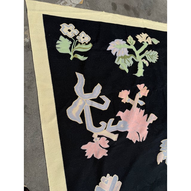 Textile 11ft 8in × 13ft 11in Strack Romania Botanical Kilim Area Rug, Circa 1990 For Sale - Image 7 of 12