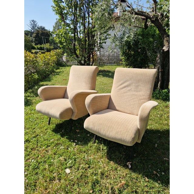 Beige Lady Lounge Chairs attributed to Marco Zanuso for Arflex, 1950s, Set of 2 For Sale - Image 8 of 18