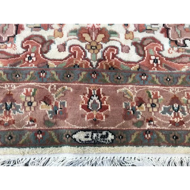 Vintage Pakistani Silk and Wool Rug For Sale - Image 6 of 14