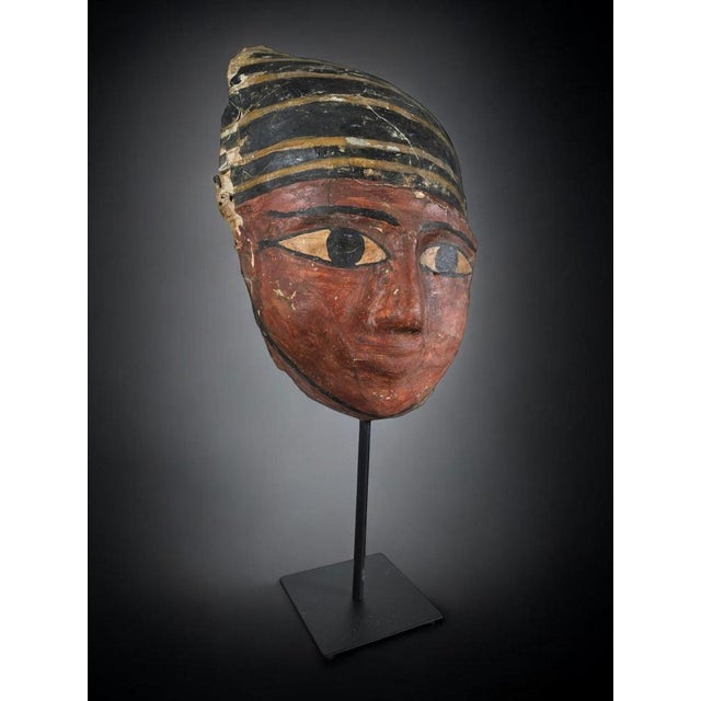 Ptolemaic Egyptian Cartonnage Mask For Sale - Image 17 of 18